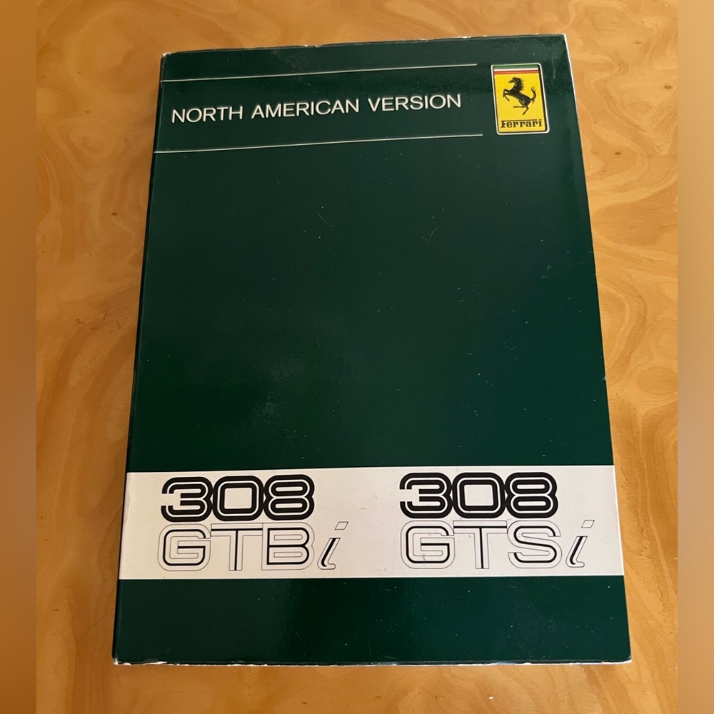 Ferrari  1980's " 308 GTBi " North American Version 🇮🇹 Owners Manuel